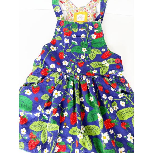 Mini Boden Strawberry Corduroy Overall Jumper Dress Nordstrom 5-6Y - Picture 3 of 8